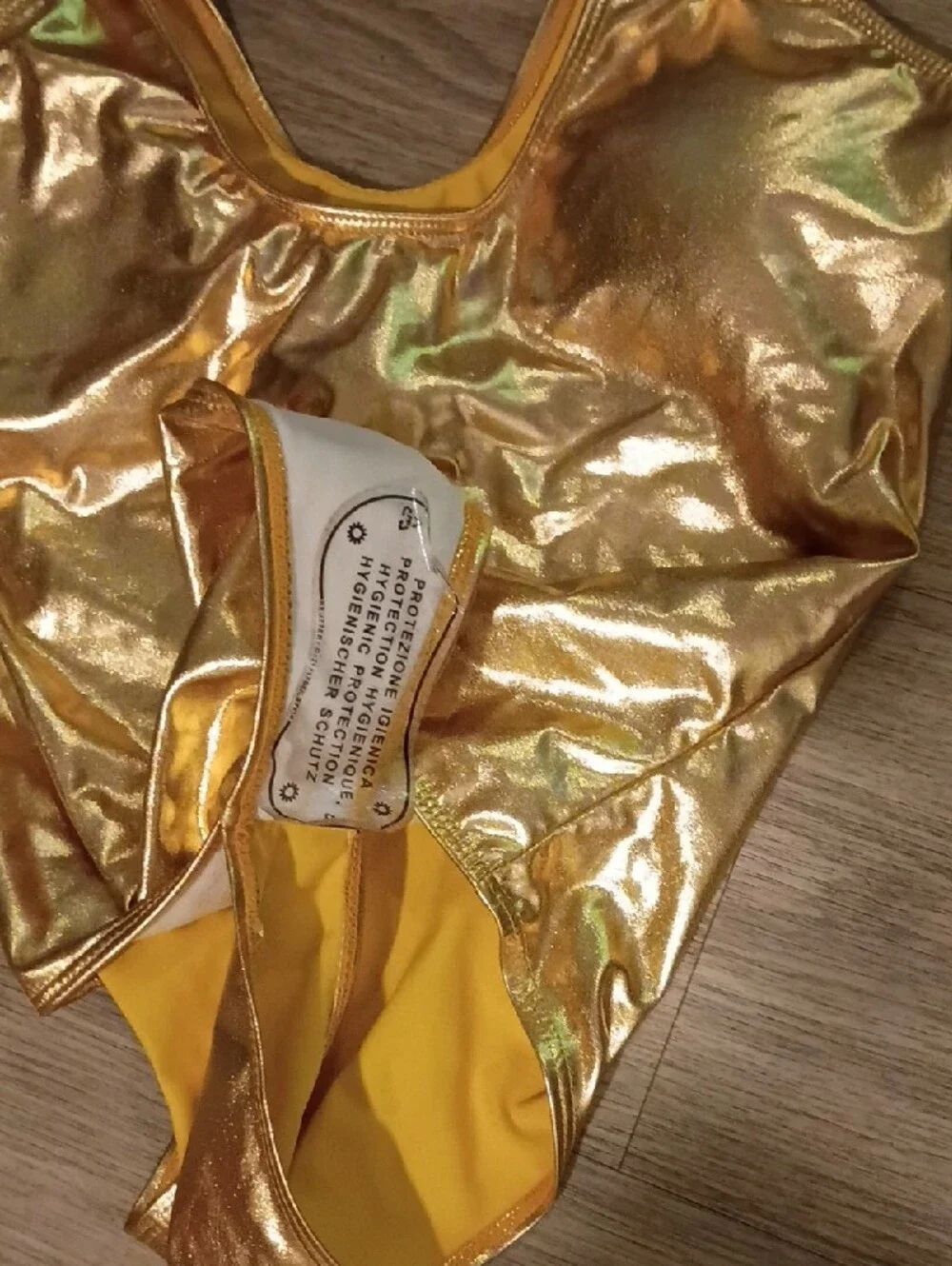 Girls Metallic Gold One-Piece Swimsuit